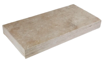 Margelle Travertin MIX1 Nuancé 61x33x5cm Bord Droit