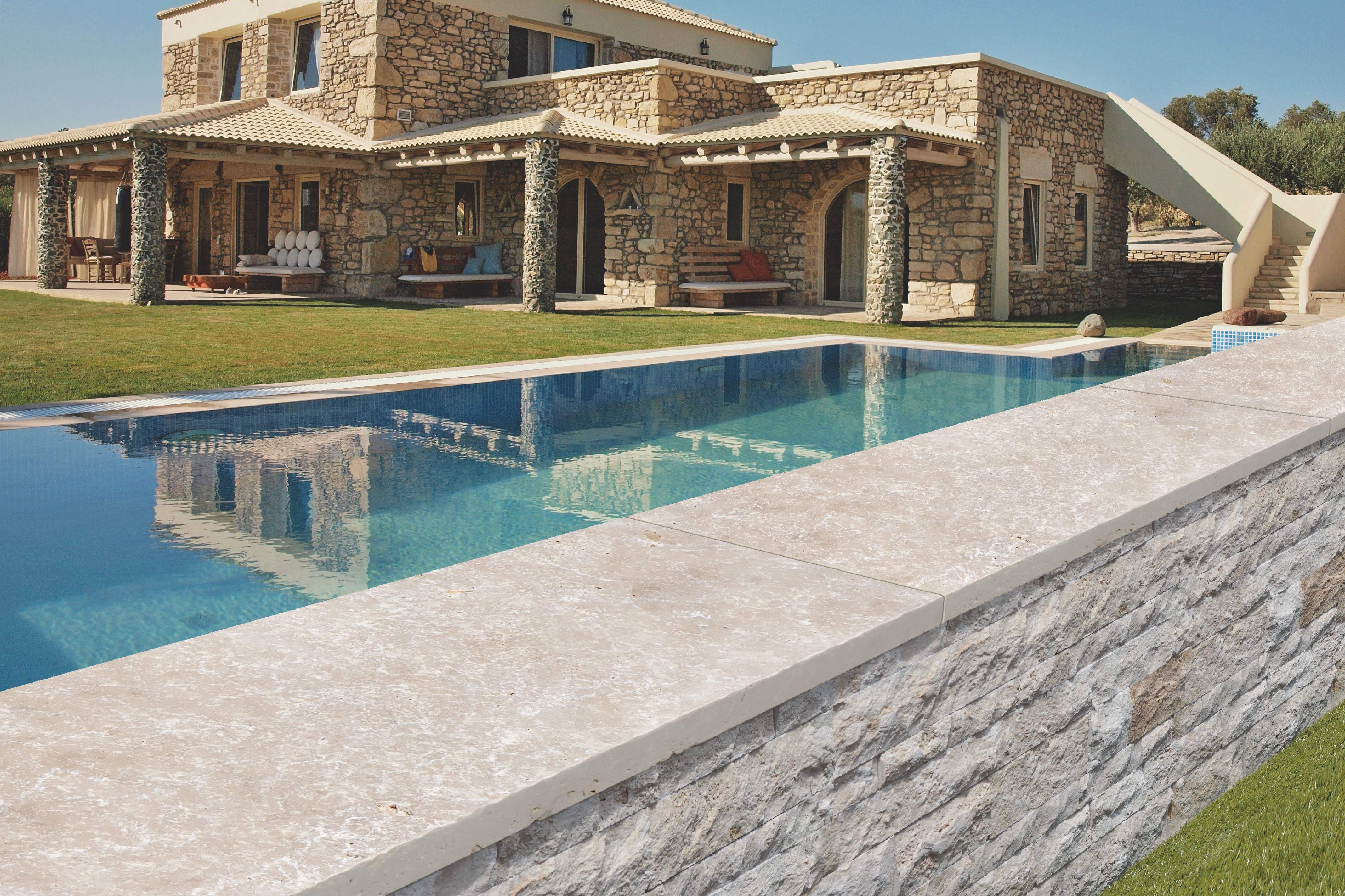 Dessus de mur couvertine travertin protection mur ext�rieur - Lylo D�co